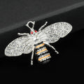 Rhinestone Bee Charm Pendant with Enamel Stripes Silver and Gold view 4