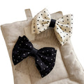 Polka Dot Fabric Bow Multi-Tooth Hair Comb Black White view 5