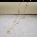 Gold Tone Star and Butterfly Station Necklace with Clear Stones view 4