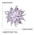 Layered Crystal Flower Brooch With Faceted Crystals And Polished Metal Details view 6