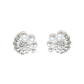 Silver Seashell Spiral Pearl Stud Earrings Post Or Clip On view 5