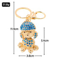 Rhinestone Poodle Dog Keychain Gold Tone Sitting Charm view 3