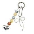 Puffy Heart Charm Keychain with Bow, Cross, and Clover Designs view 5