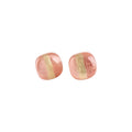 Pink Iridescent Square Resin Stud Earrings Statement Jewelry view 5
