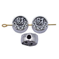 Cai Character Round Beads in Silver and Gold Tone for Jewelry Making view 4