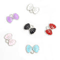 Enamel Double Bow Charms in Gold and Silver Tones, Six Colors view 3