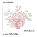 Pearl Crystal Enamel Flower Brooch Pink Blue White Black view 5
