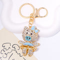 Rhinestone Bow Pig Keychain Metal Cartoon Animal Bag Charm view 7