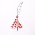 Rhinestone Christmas Tree Ornament Orange Pink Clear view 5