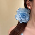 Sheer Mesh Rose Flower Side Hair Clips Four Colors view 3