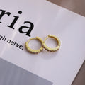 Gold Tone Multicolor Clear Look Small Huggie Earrings view 2