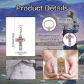Floral Psalm Cross Printed Keychain Silver Ring Metal Charm view 4
