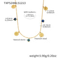 Titanium Steel Sun Disc Coin Necklace Anklet Pearl Natural Stone view 9
