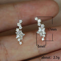 Gold and Silver Tone Star CZ Climber Crawler Earrings view 5