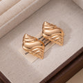 Sculpted Gold Tone Conch Shell Statement Stud Earrings view 4