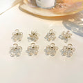 Champagne Clear Flower Mini Hair Claw With Layered Petals view 2