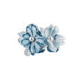 Fabric Double Flower Pearl Center Duckbill Hair Clips Two Colors view 5
