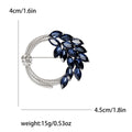 Circular Wheat Brooch in Yellow Gold or Deep Navy Crystals view 7