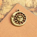 25mm Sun and Moon Alloy Charm Pendant for Earrings or Necklace