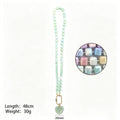 Six Color Cube Bead Necklaces With Gold Tone Heart Pendants view 6