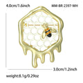 Dripping Honeycomb And Bee Enamel Brooch In White Or Black view 5