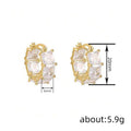 Gold Tone Rectangular Crystal Huggie Earrings Fashion Jewelry view 4