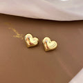 Small Heart Stud Earrings in Gold and Silver Tone Fashion Jewelry Accessories view 7