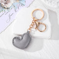 Puffy Leather Heart Keychains Lobster Clasp 10 Colors view 8