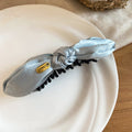 Satin Fabric Knotted Banana Hair Clips Three Colors view 3