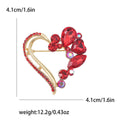 Open Heart Crystal Brooch Red Rose Gold Blue Silver view 6