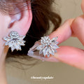 Clustered Crystal Flower Ear Cuffs in Gold and Silver Tones view 3