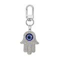 Twelve Piece Silver Tone Hamsa and Crescent Evil Eye Keychain Set view 3