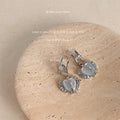 Silver Tone Split Heart Drop Earrings Opaline Crystal Posts view 3
