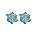 Crystal Flower Cluster Stud Earrings In Six Colorways view 5