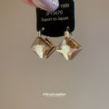 Champagne Faceted Diamond Shape Clip On Earrings Jewelry Design view 3