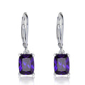 Rectangular Faceted Drop Earrings In Six Stone Colors view 9