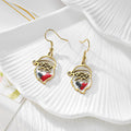 Gold Tone Santa Pressed Flower Drop Earrings in Seven Designs view 5