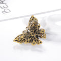 Black Gold Tone Butterfly Crystal Metal Brooch Pin view 4