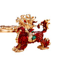 Mixed Jeweled Qilin and Lion Head Keychains in Eleven Pictured Options view 5
