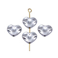 Puffed Heart Silver Tone Small Hole Spacer Beads For Jewelry Making view 4