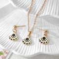 Black Gold Enamel Heart Mountain Necklace Sets 6 Styles view 11