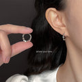 Silver Mini Huggie Hoop Assortment CZ Knot Bamboo Mix view 4