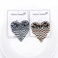 Crystal Heart Chain Fringe Brooch in Eight Colorways view 3