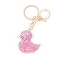 Rhinestone Duck Keychain Gold Metal Pink Yellow Clear view 5