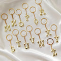 Gold Tone Plain Bubble Letter Keychains from A to Z view 1