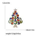Multicolor Crystal Christmas Tree Brooch With Silver Tone Base view 5