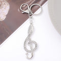 Treble Clef Rhinestone Keychain Gold Silver Two Metal Tones view 2