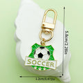 Soccer Ball Metal Clip Keychains, Eight Green Designs view 7