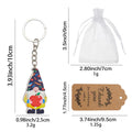 Gnome Apple School Hat Printed Wood Keychain Ring Metal Charm view 2