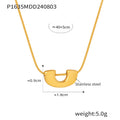 Gold Steel U Shape Pendant Snake Chain Necklace Hoops view 6